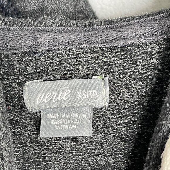 Aerie Hoodie Charcoal‎ Black Womens XS Oversized Relaxed Lounge Boho AE - Picture 3 of 8